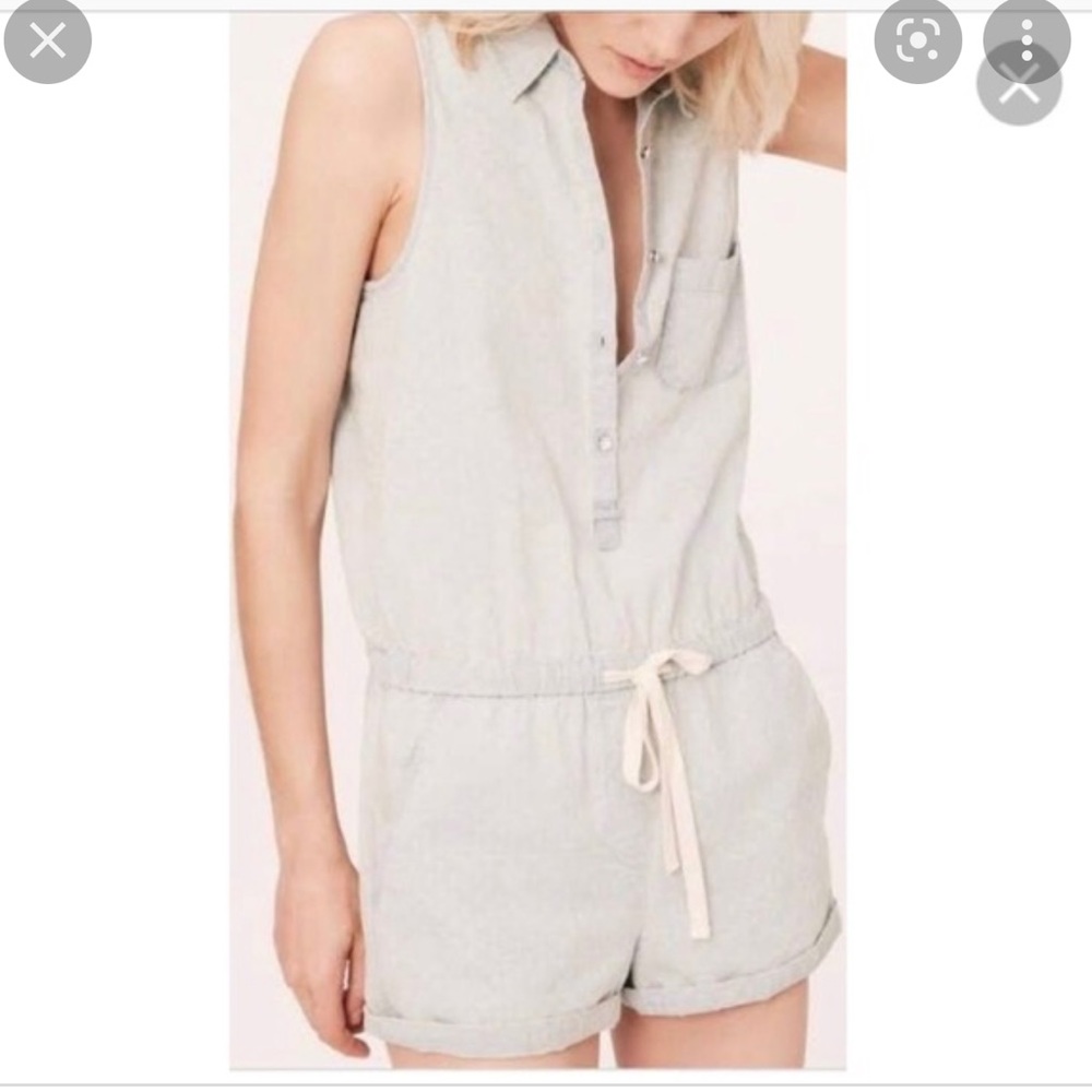 Lou & Grey chambray textured romper size 8